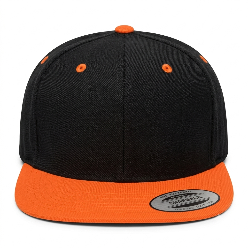 YUPOONG 6089MT BLACK / NEÓN ORANGE