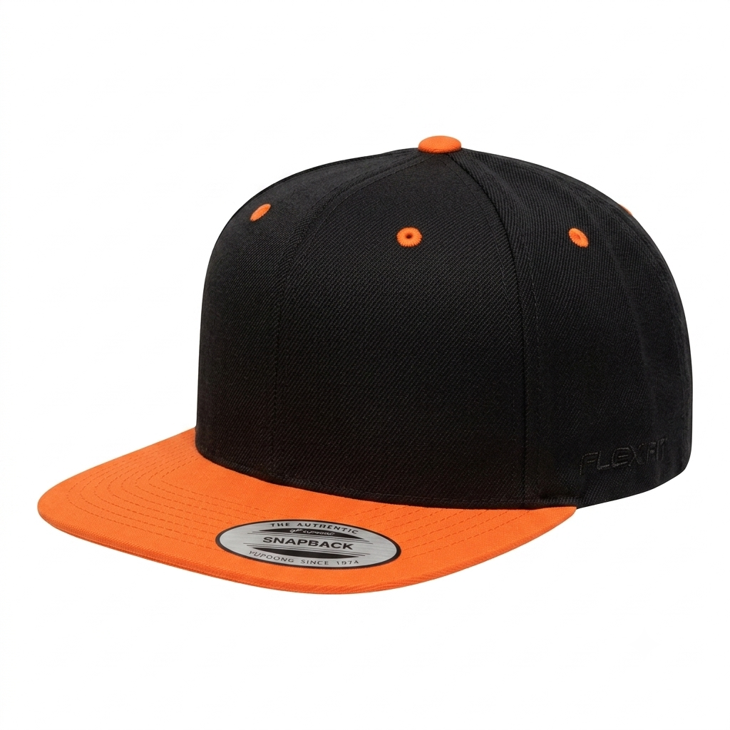 YUPOONG 6089MT BLACK / NEÓN ORANGE