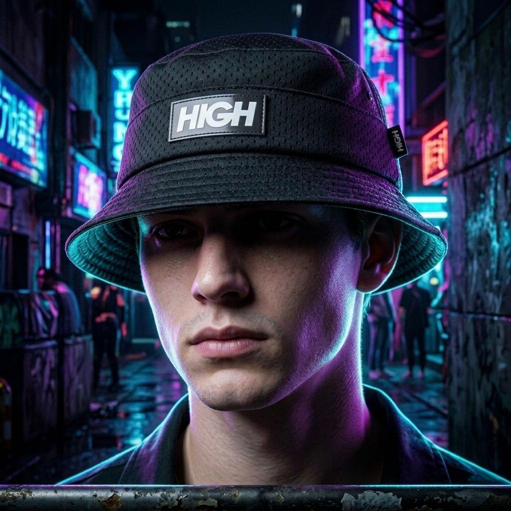 BUCKET HAT HIGH COMPANY MESH BLACK