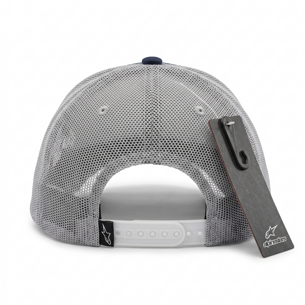 FIRST MOTO TRUCKER HAT WHITE/NAVY