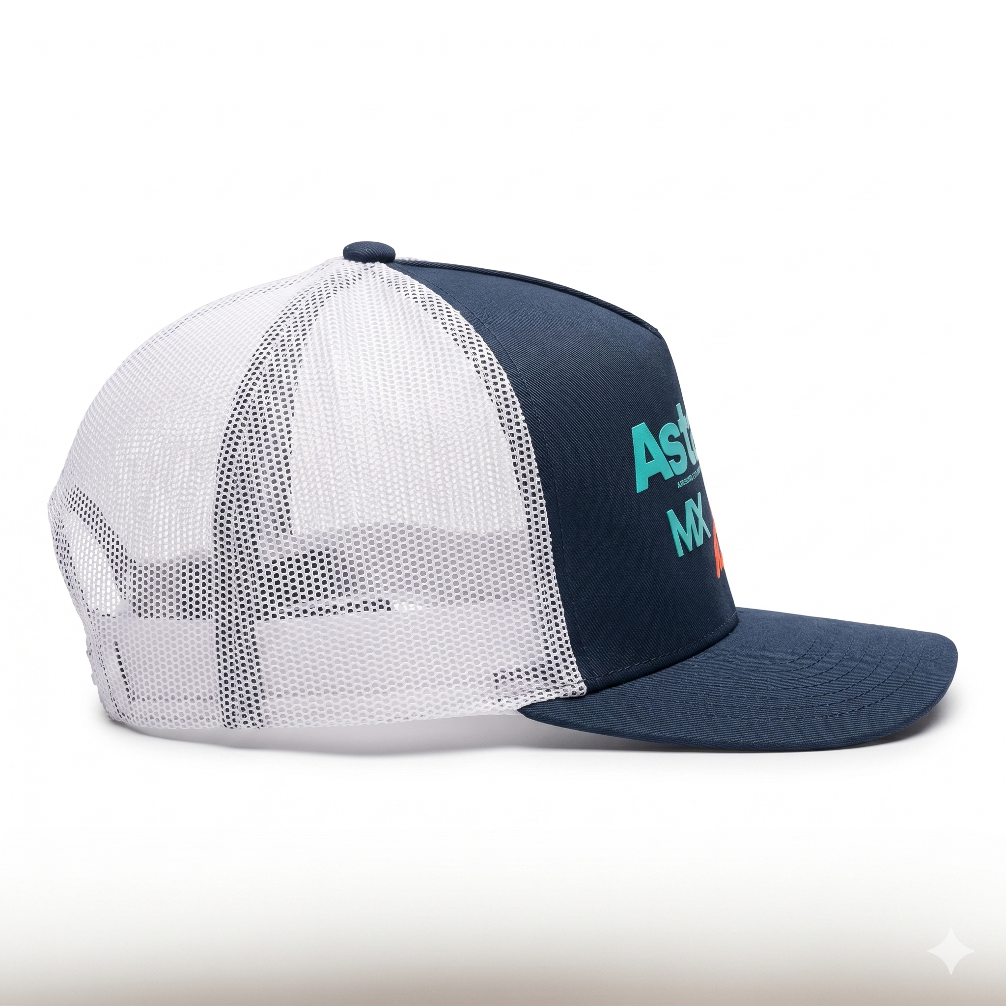 FIRST MOTO TRUCKER HAT WHITE/NAVY