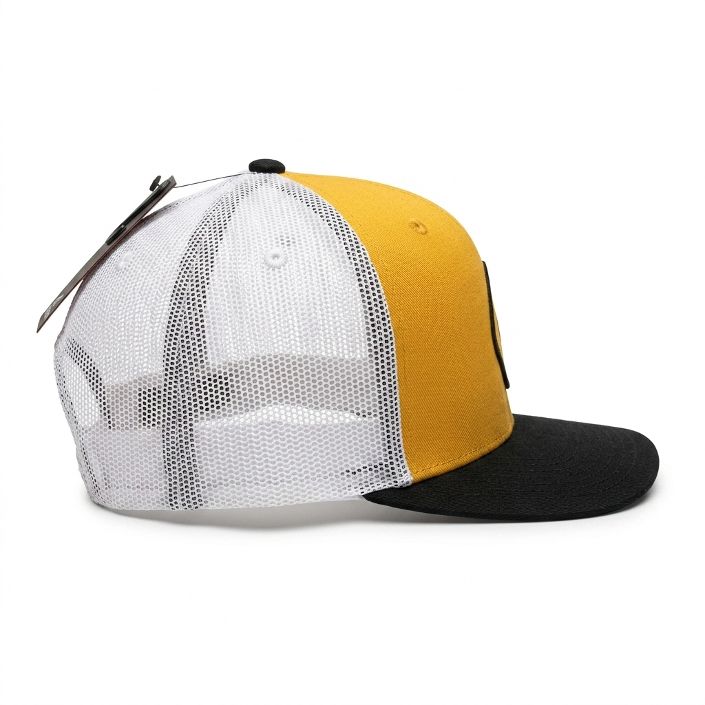 FRAMED TRUCKER HAT WHITE/GOLD/BLACK