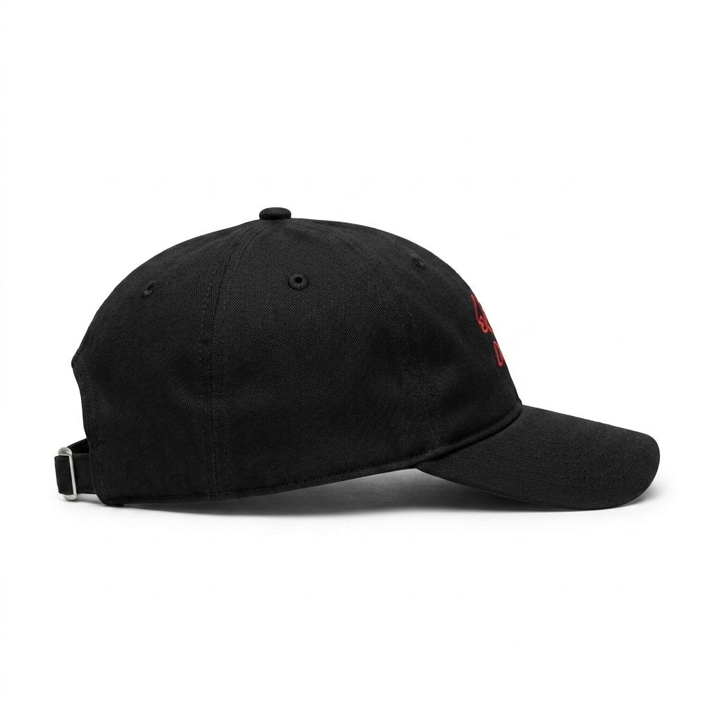 FLORAL SCRIPT DAD HAT BLACK