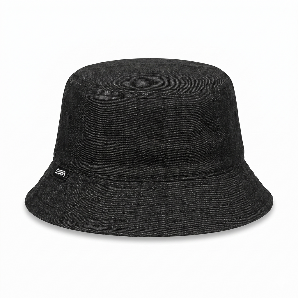BUCKET HAT LUCKYCAT LINEN BLACK L/XL