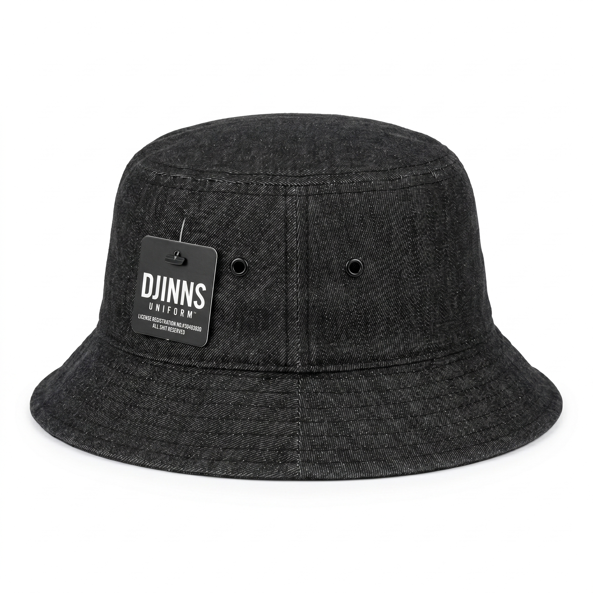 BUCKET HAT LUCKYCAT LINEN BLACK L/XL