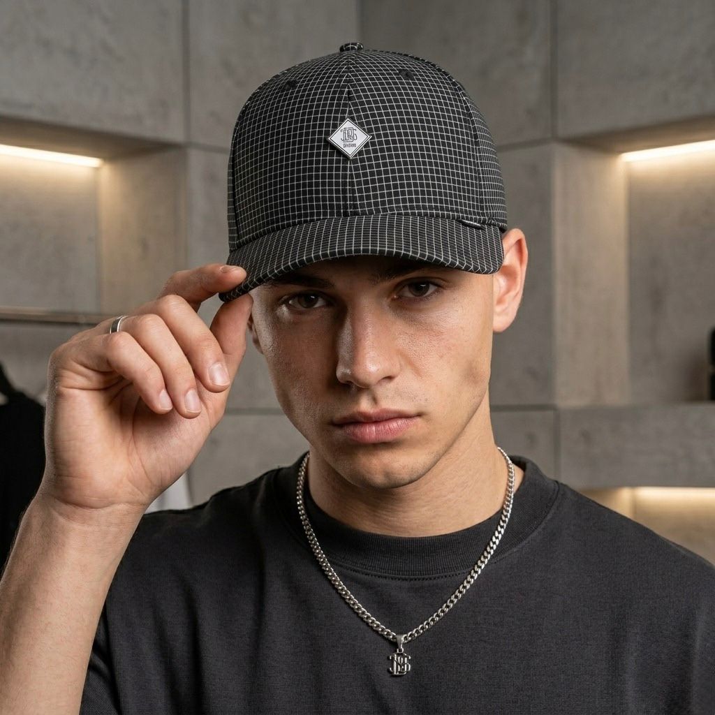 TrueFit Cap Needle Check Plate Black