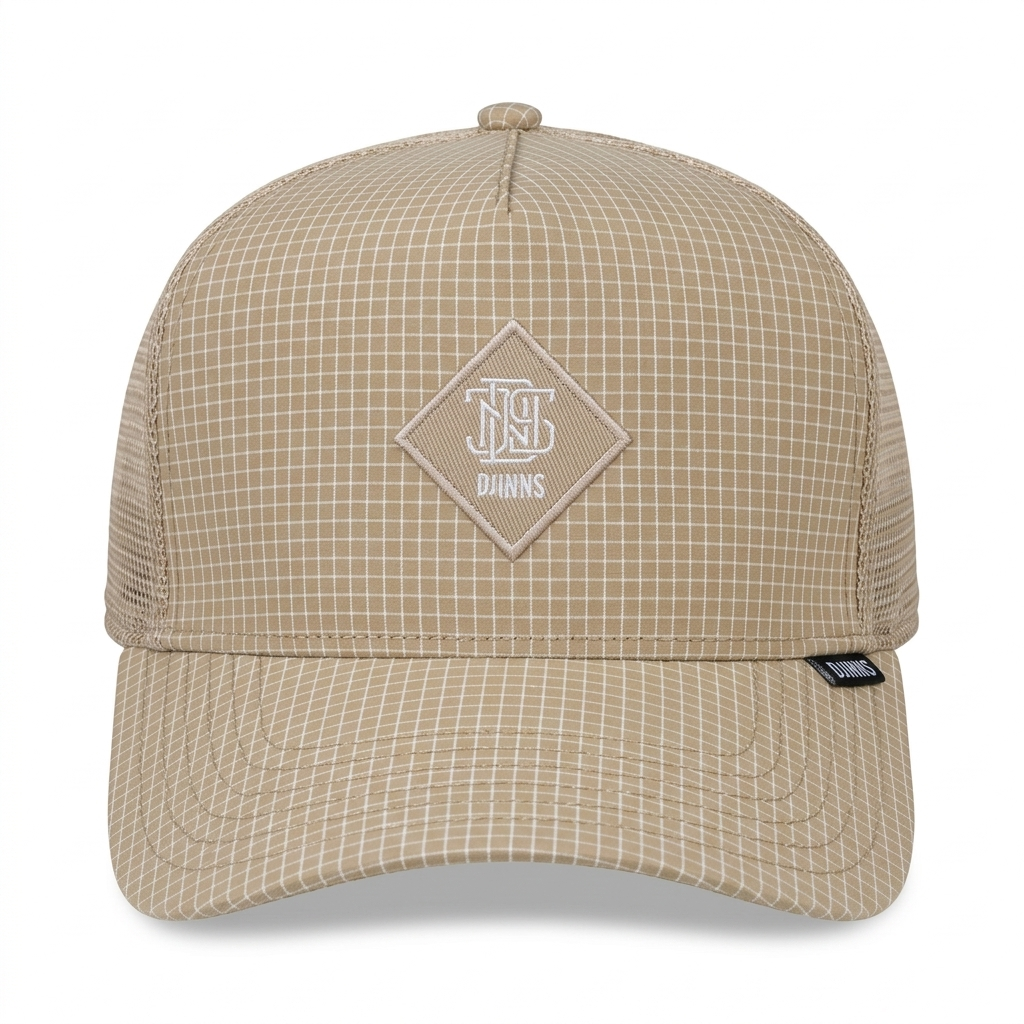 TRUCKER NEEDLE CHECK KHAKI