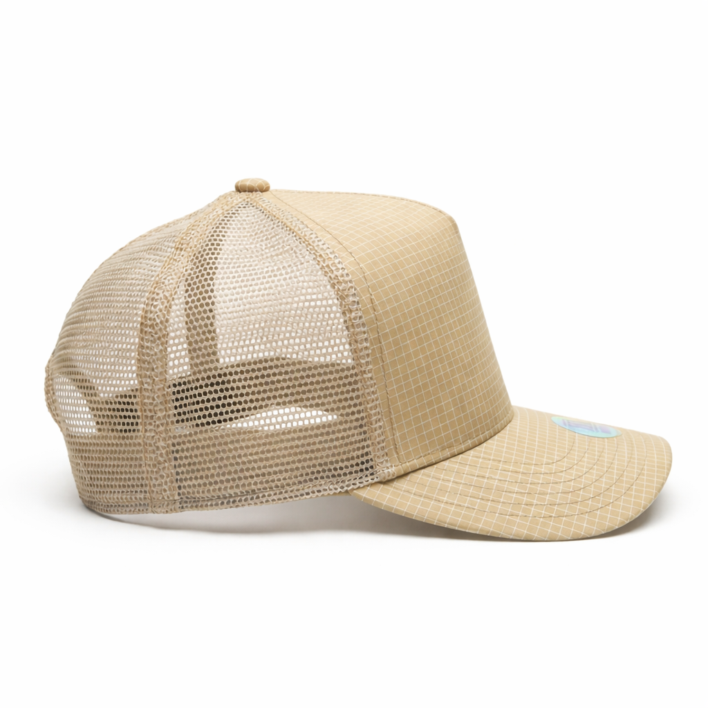 TRUCKER NEEDLE CHECK KHAKI
