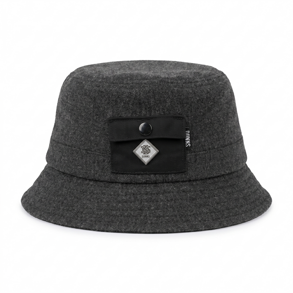 BUCKET HAT WOOLMELANGE BLACK L/XL