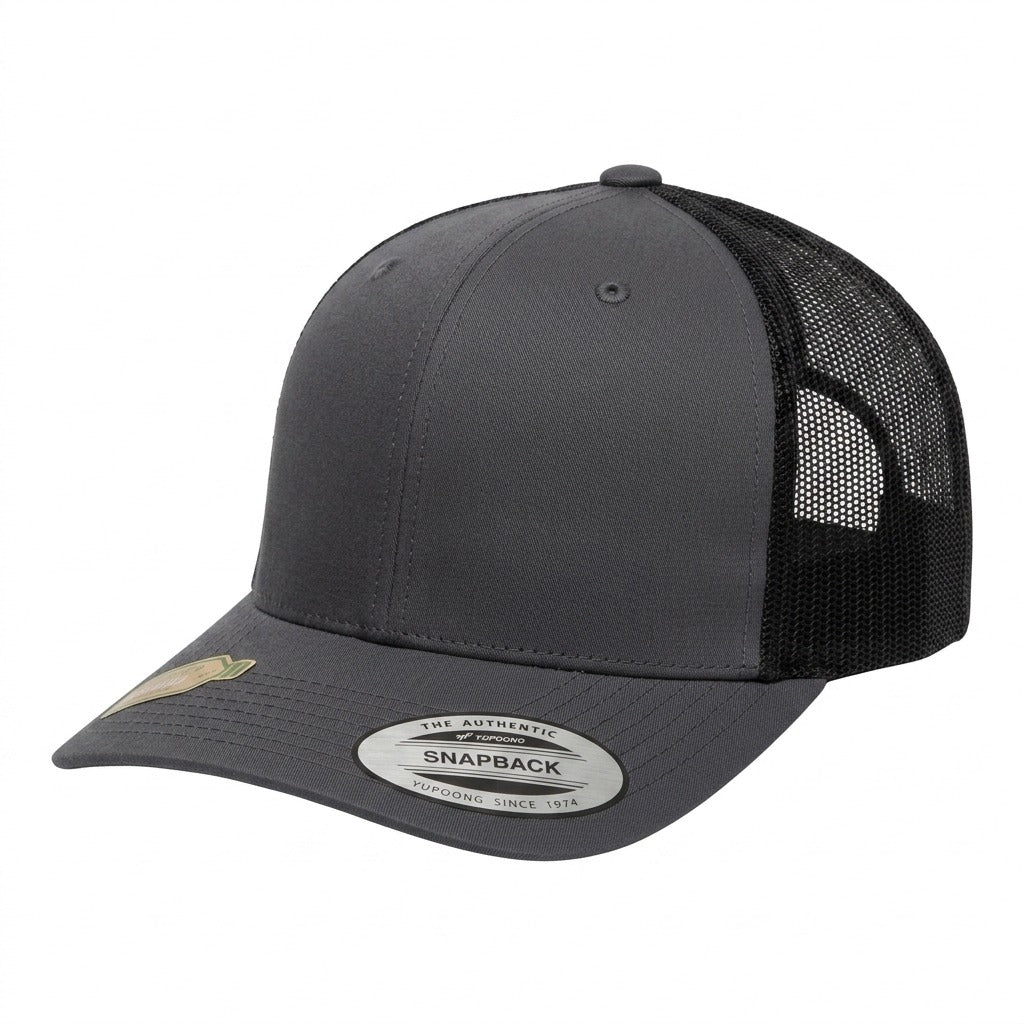 YUPOONG 6606RT CHARCOAL / BLACK